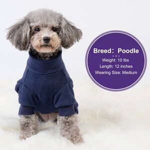 fleece dog sweater from Cyeollo, featuring a leather patch brand tag and button